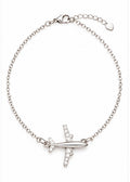 925 Sterling Silver Airplane Bracelet – 8" Adjustable