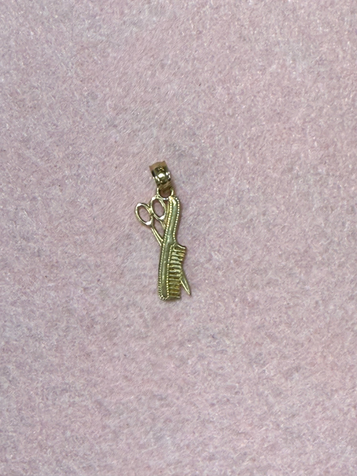 14K Gold Scissors & Comb Pendant
