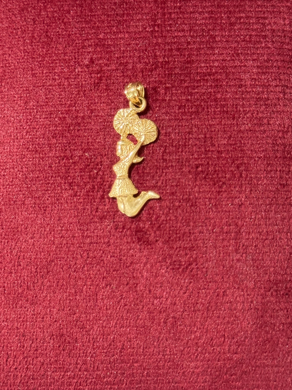 14K Gold Cheerleader Pendant