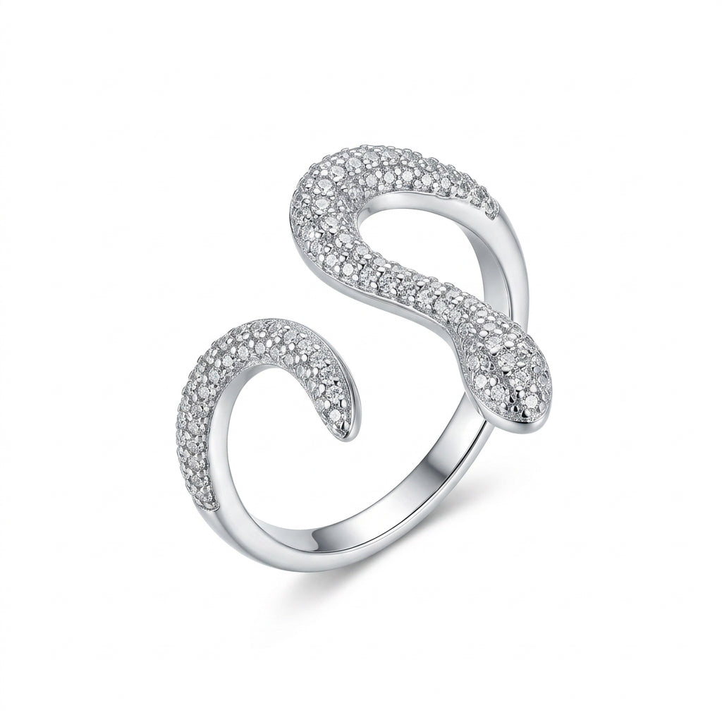 925 Sterling Silver Adjustable Snake Ring