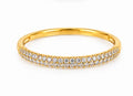 18K Gold Diamond-Cut Sparkling Band Ring – Size 8