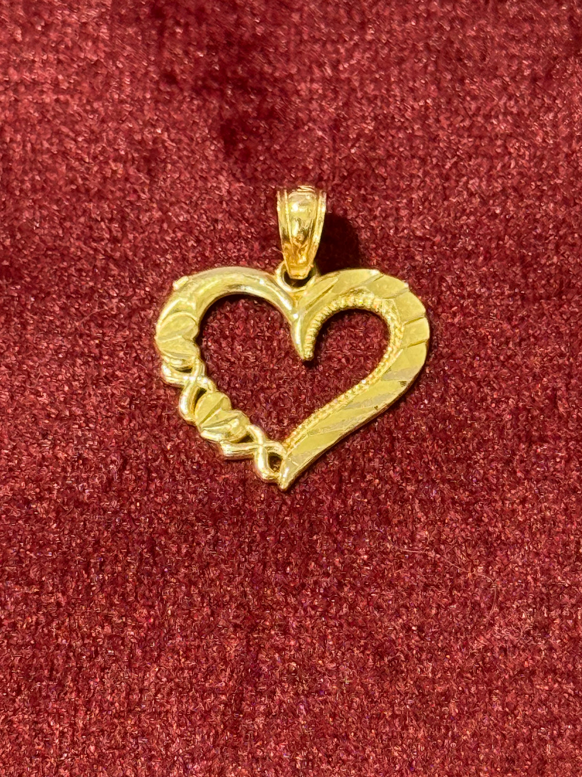 14K Gold Heart & Infinity Pendant