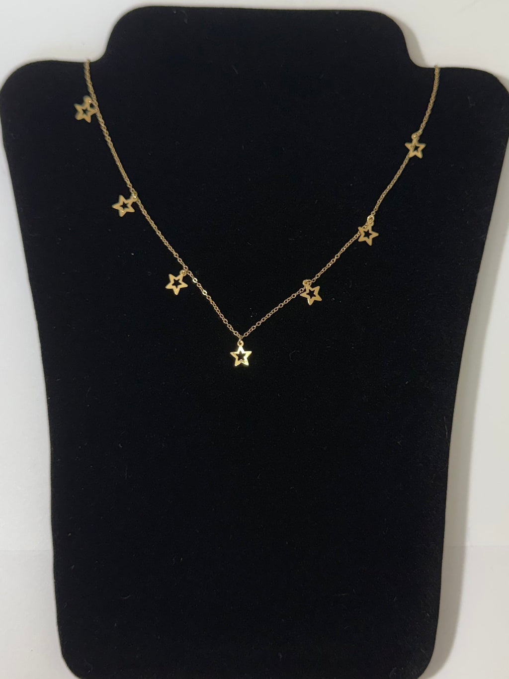 18K Gold Dangling Star Necklace – 18”