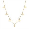 18K Gold Dangling Star Necklace – 18”
