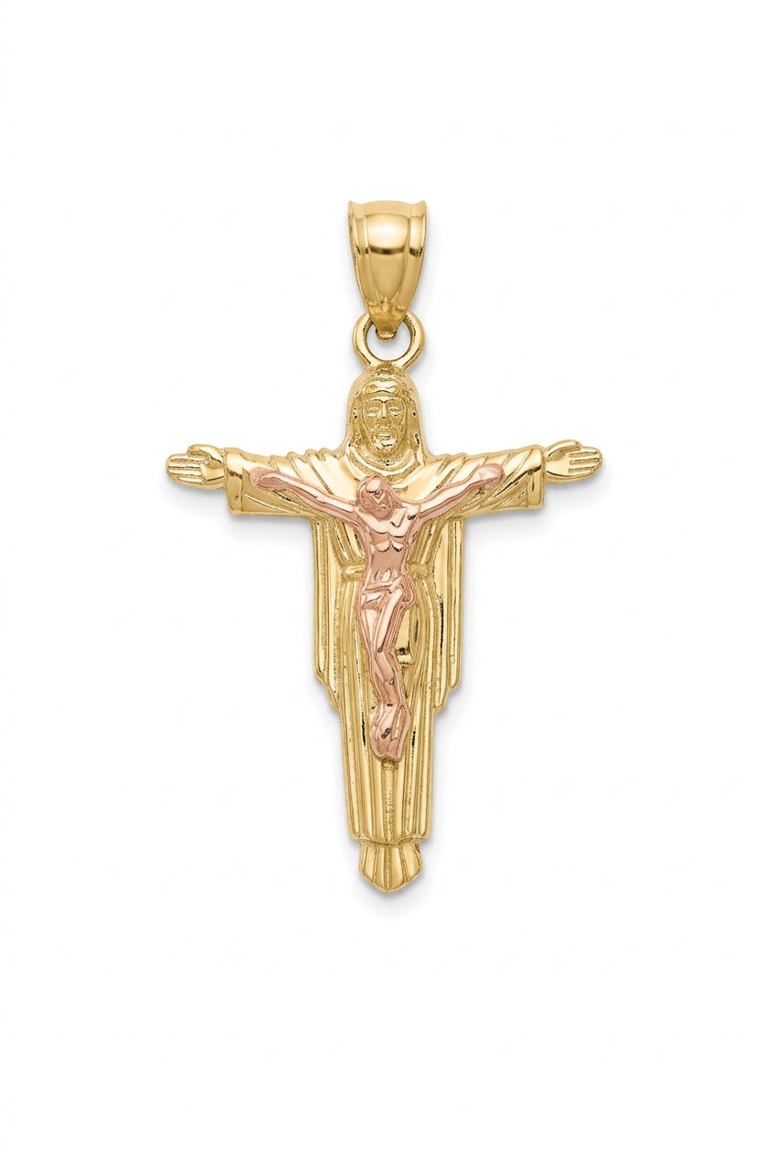 10K Gold Crucifix Cross Pendant – 1”