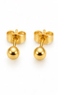 Gold Stainless Steel Mini Ball Stud Earrings
