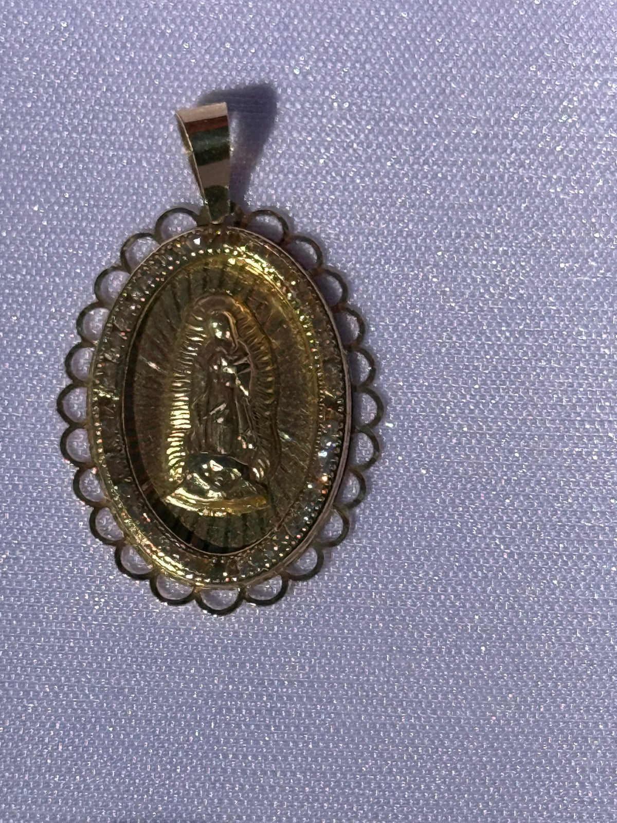 14K Gold Our Lady of Guadalupe Pendant - 1.5”