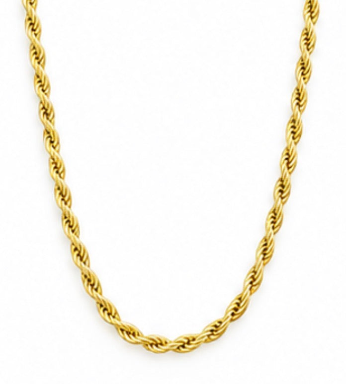 10K Yellow Gold Diamond-Cut Rope Anklet – 10”