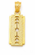 10K Gold Razor Blade Pendant - Small
