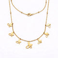 Stainless Steel Gold Butterfly Charm Necklace – 18”