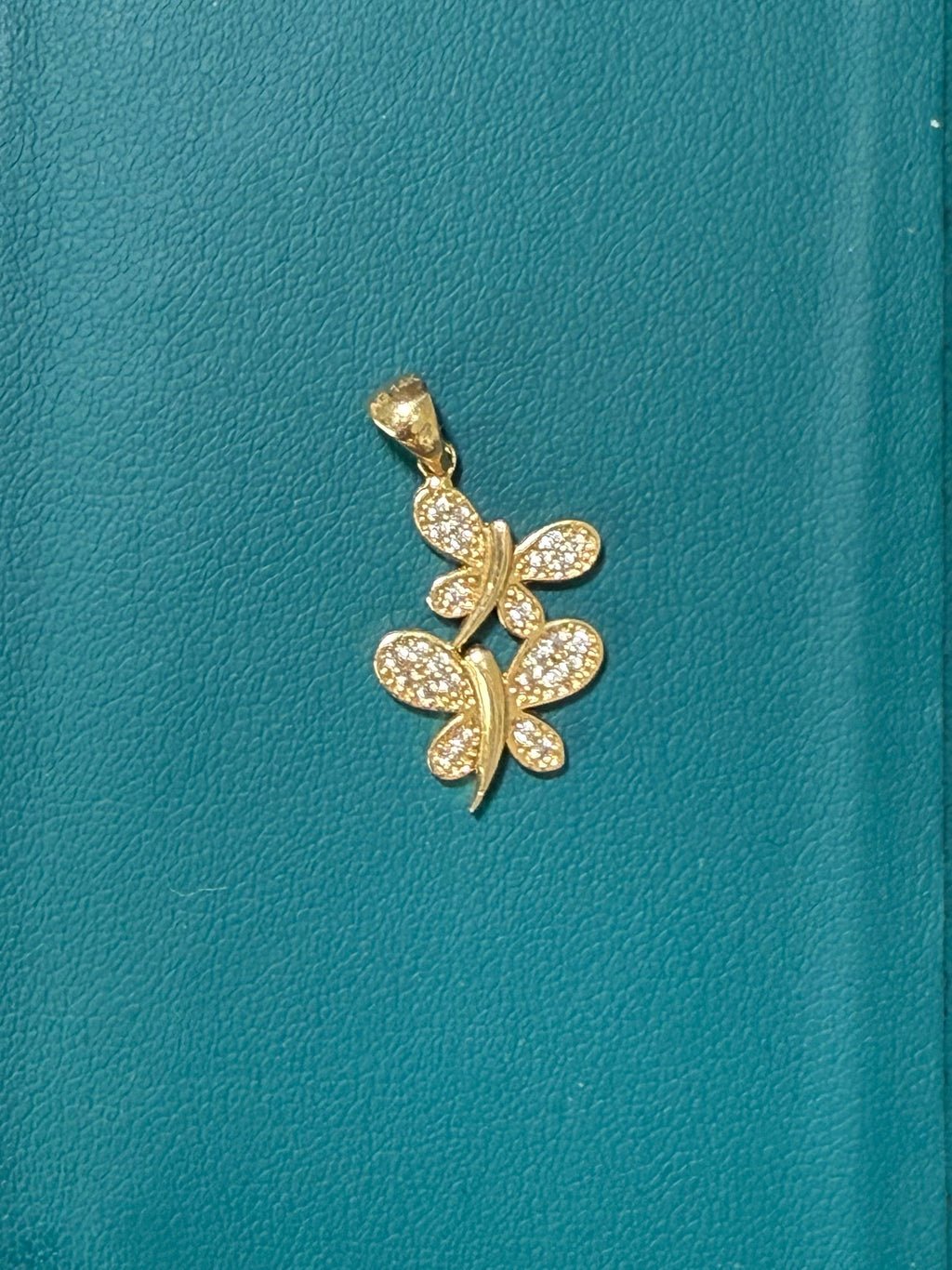 14K Gold Double Butterfly Pendant