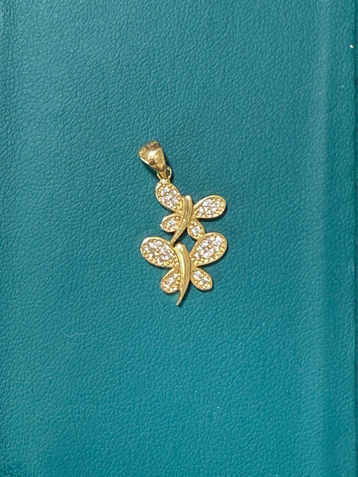 14K Gold Double Butterfly Pendant