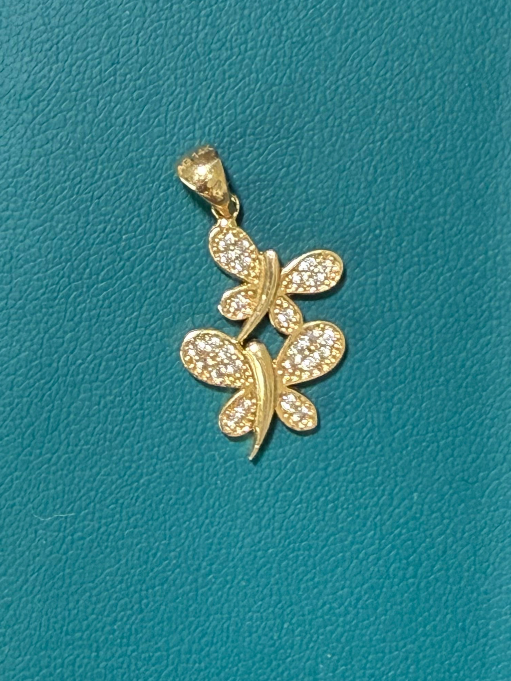 14K Gold Double Butterfly Pendant
