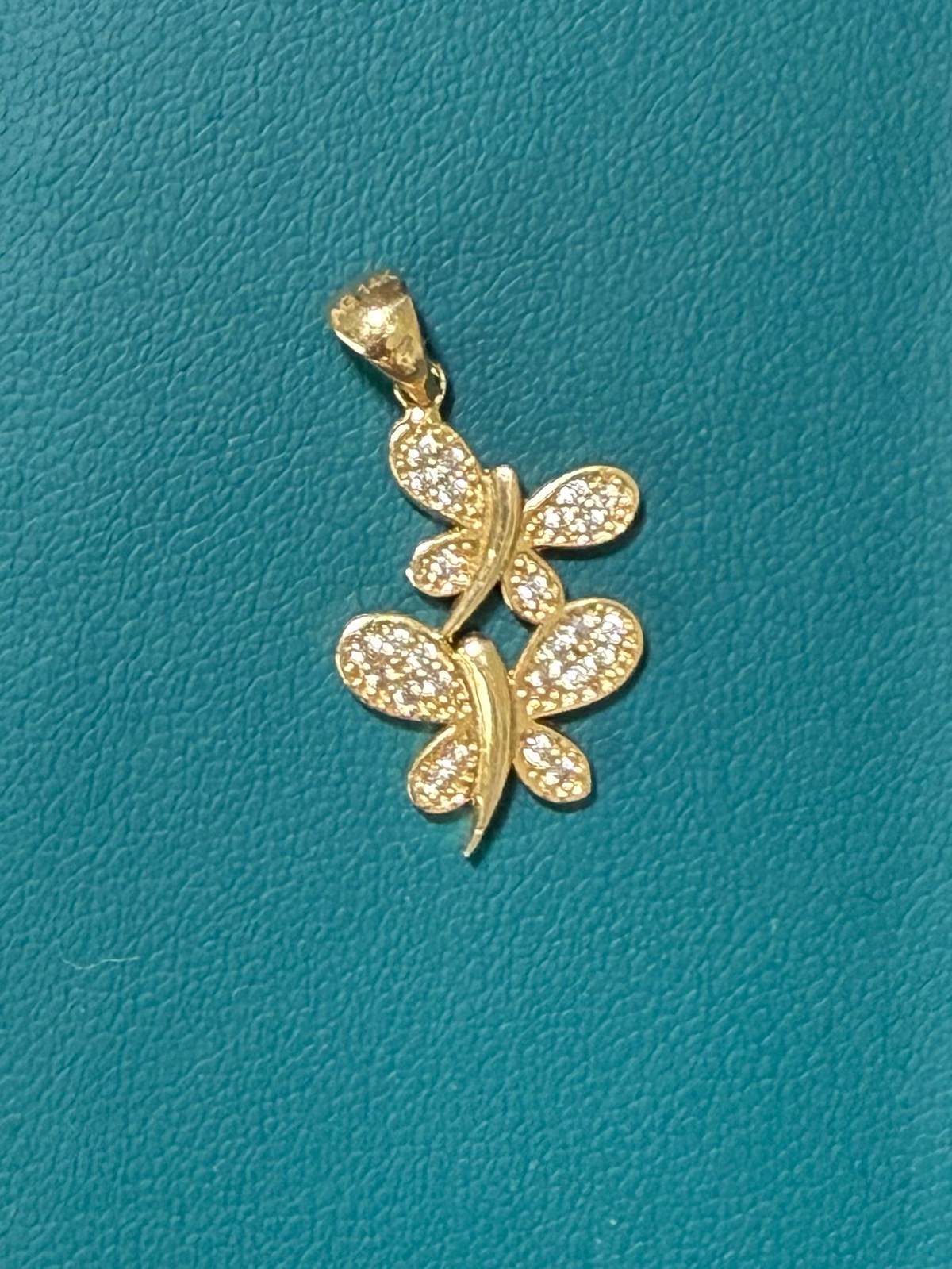 14K Gold Double Butterfly Pendant