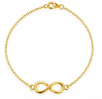 10K Yellow Gold Infinity Symbol Anklet – 9” + 1” Adjustable