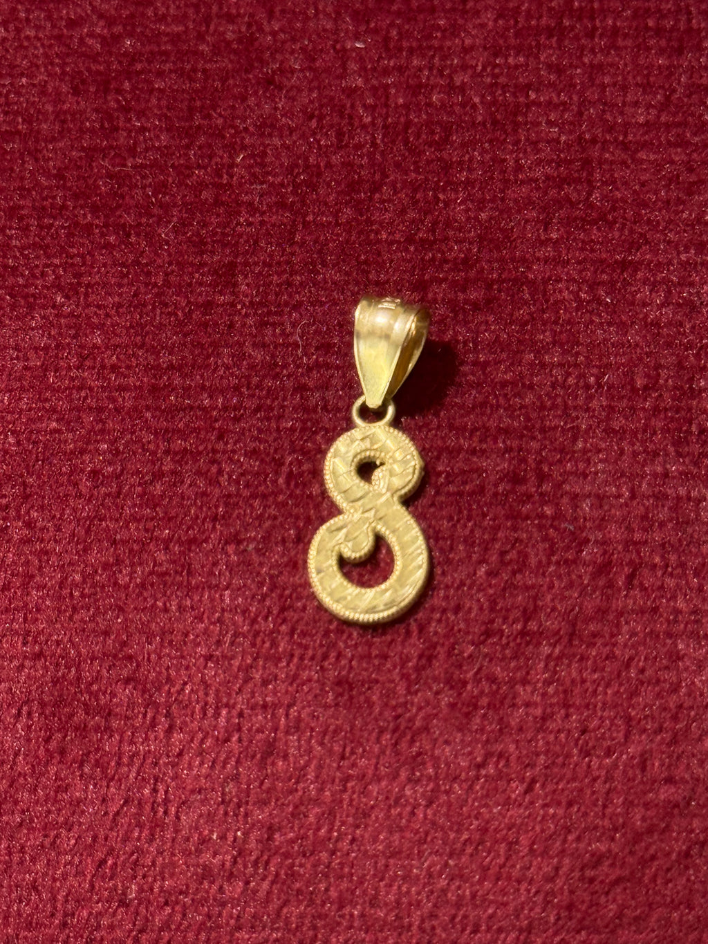 10K Gold Letter S Pendant