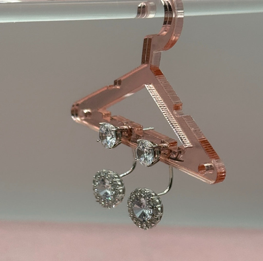 925 Sterling Silver Double-Sided Halo Earrings