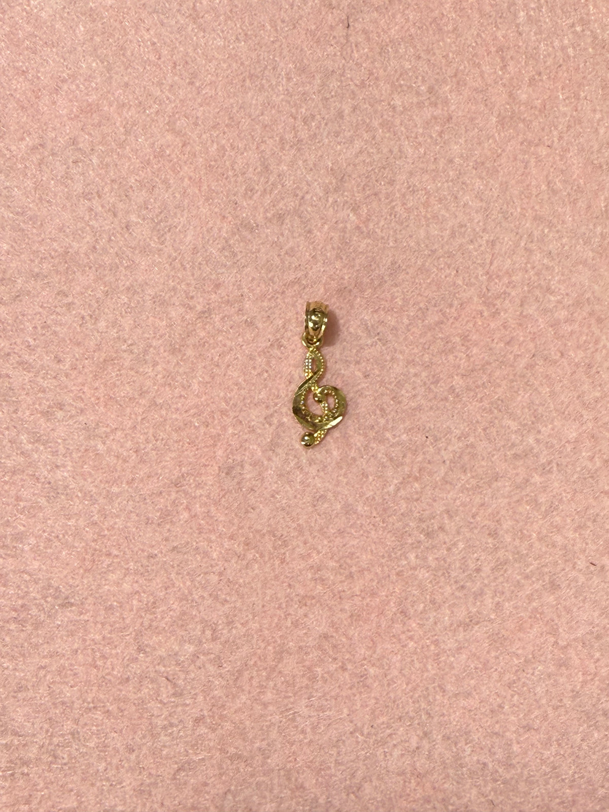 14K Gold Tiny Music Note Pendant