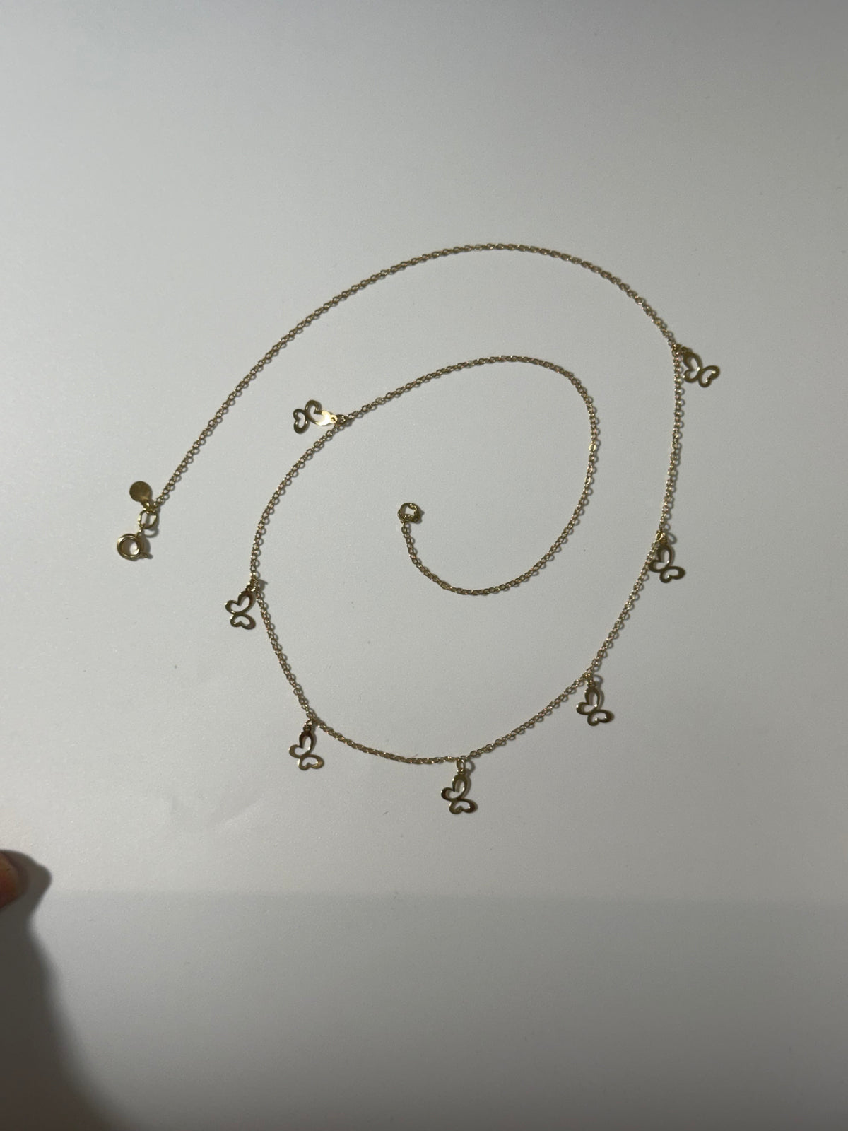 18K Gold Butterfly Charm Necklace – 18”