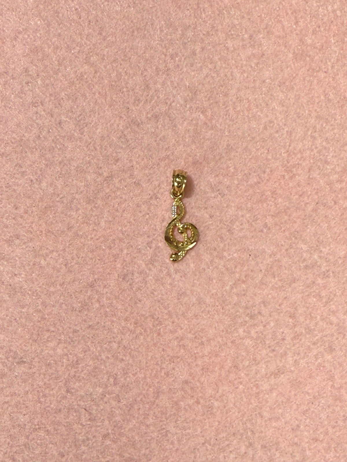 14K Gold Tiny Music Note Pendant