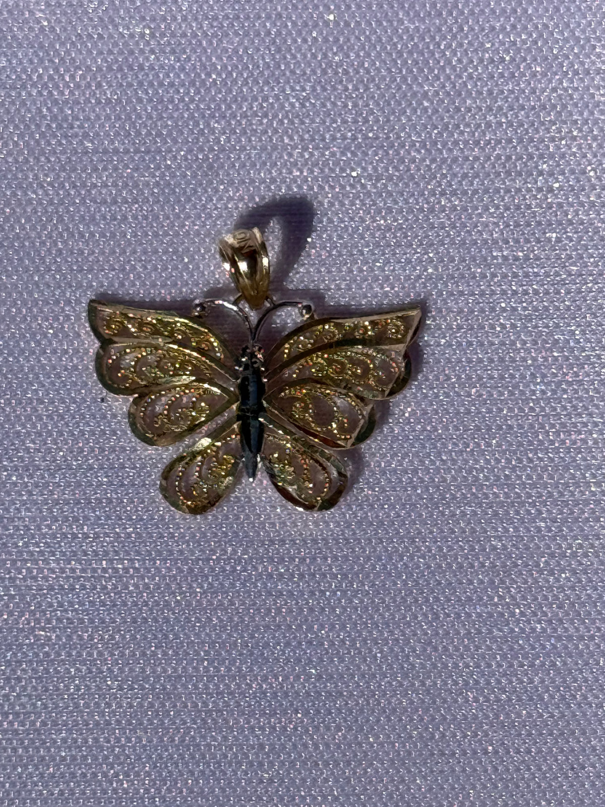 10K Gold Filigree Butterfly Pendant