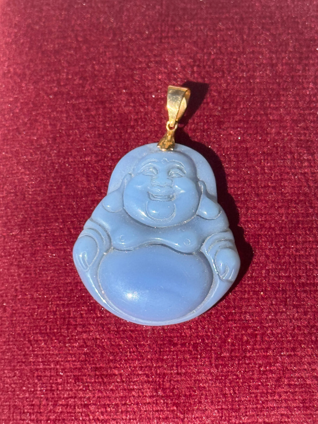 10K Gold Color-Changing Agate Laughing Buddha Pendant – Large