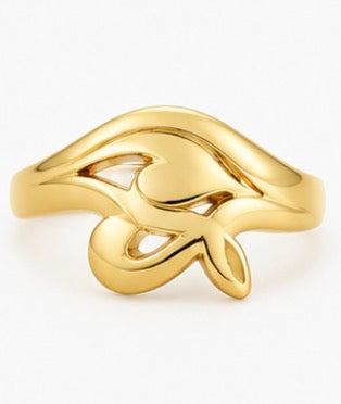 10K Yellow Gold Eye of Horus Ring – Size 7.5