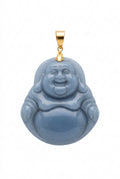 10K Gold Color-Changing Agate Laughing Buddha Pendant – Large