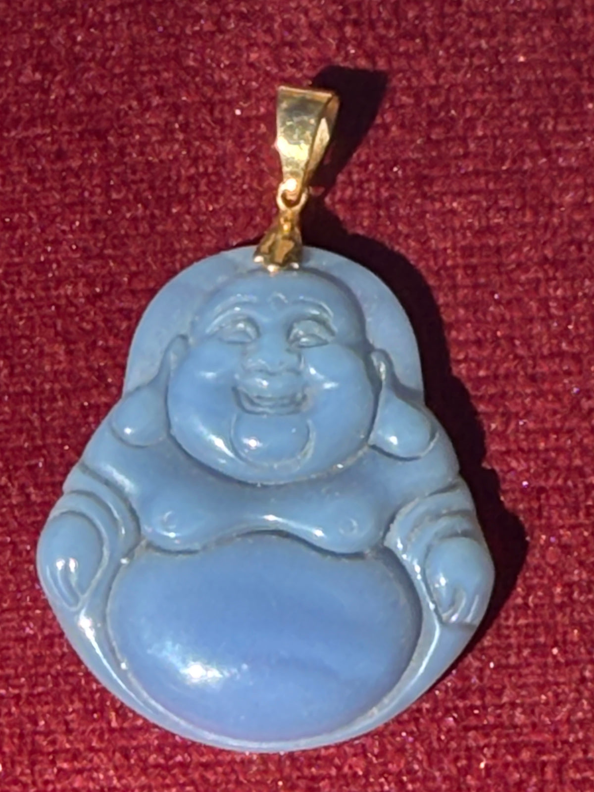 10K Gold Color-Changing Agate Laughing Buddha Pendant – Large