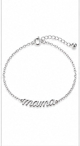 925 Sterling Silver Mama Script Bracelet – 7" Adjustable