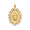14K Gold Our Lady of Guadalupe Pendant - 1.5”