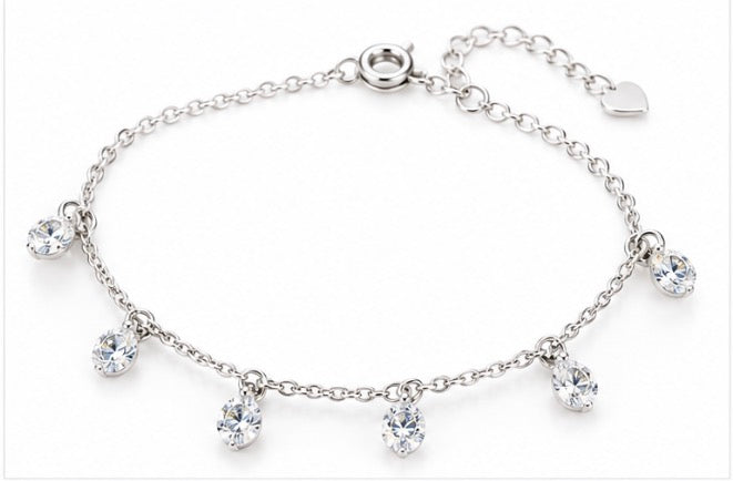 925 Sterling Silver Floating CZ Bracelet