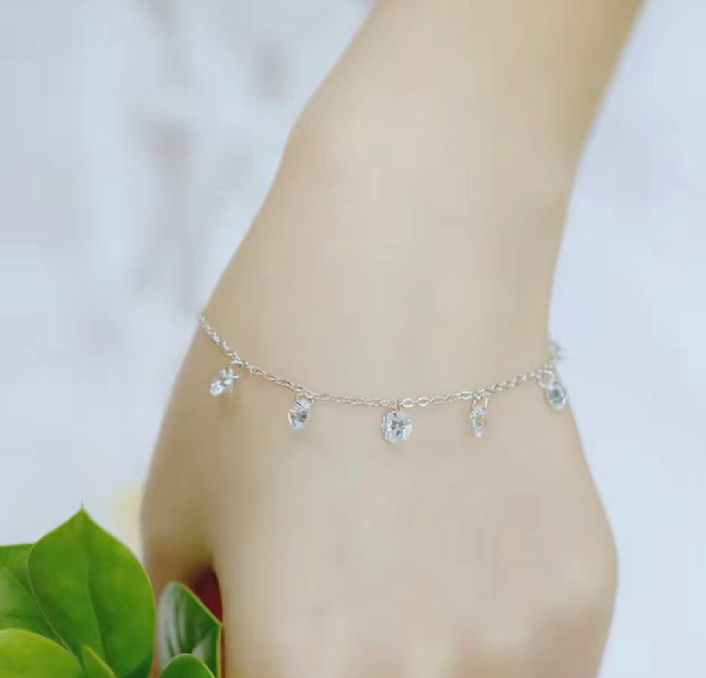 925 Sterling Silver Floating CZ Bracelet