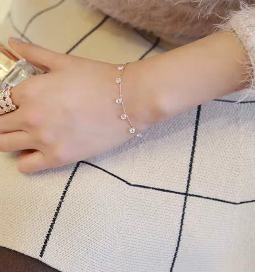 925 Sterling Silver Floating CZ Bracelet