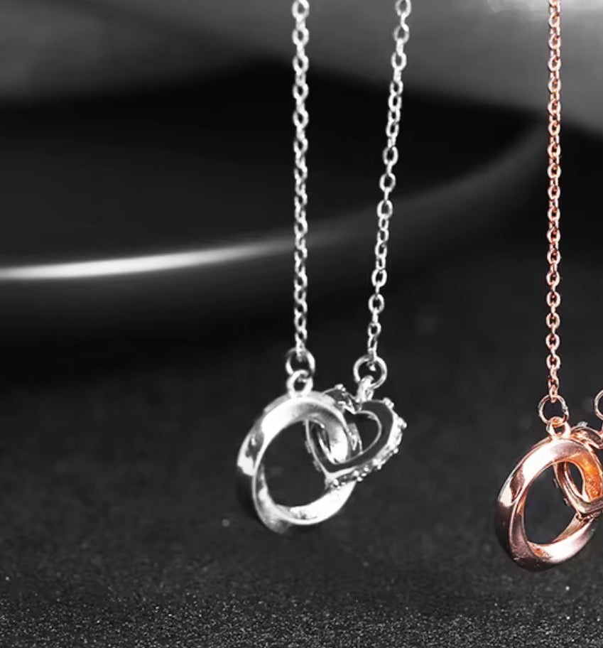 925 Sterling Silver Te Amo Love Knot Necklace