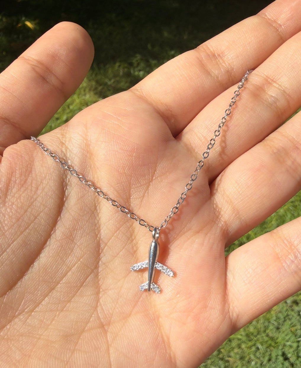 925 Sterling Silver Airplane Necklace