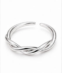 925 Sterling Silver Adjustable Twisted Ring
