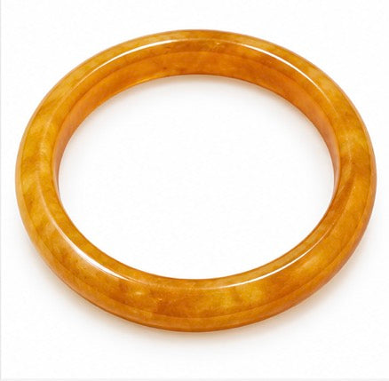 Grade A Golden Honey Jade Bangle – Medium/Large