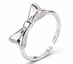 925 Sterling Silver Adjustable Bow Ring
