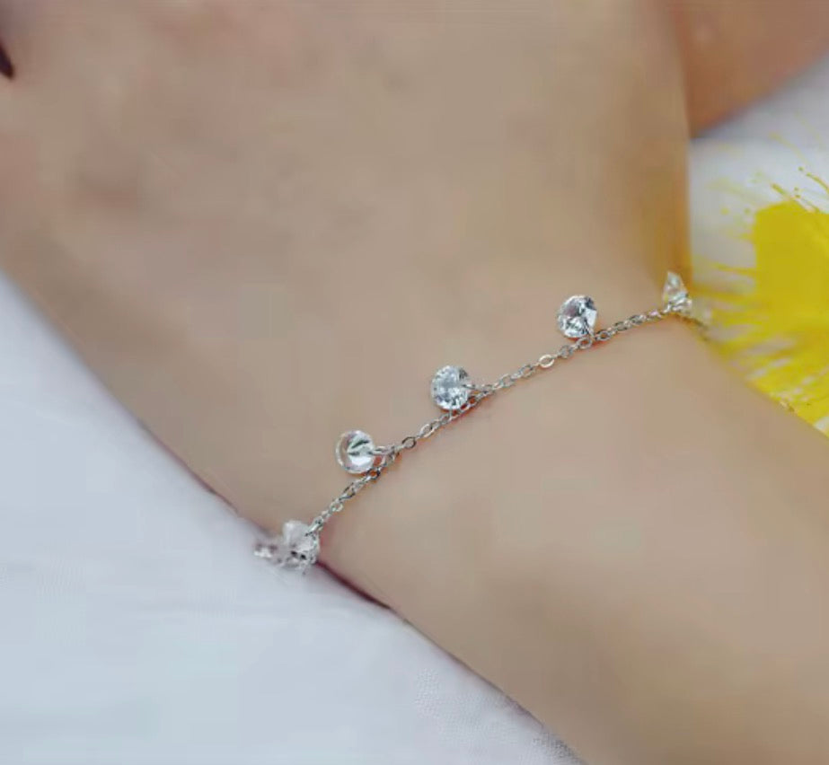 925 Sterling Silver Floating CZ Bracelet