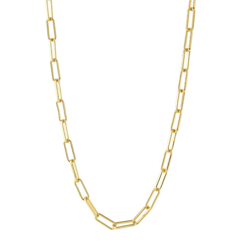 925 Sterling Silver Gold-Plated Paperclip Chain – Convertible Bracelet