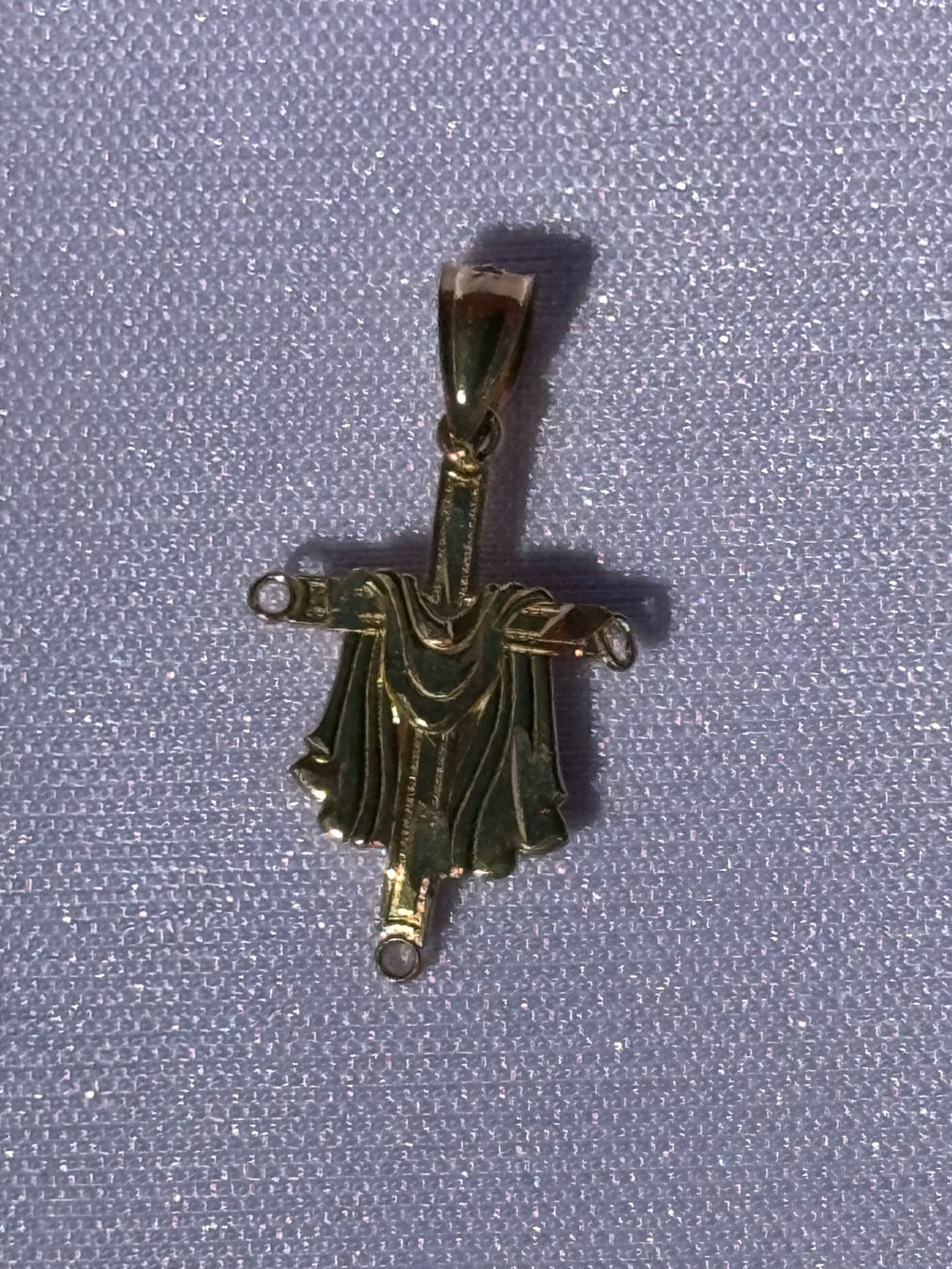 10K Gold Draped Cross Pendant - 1”