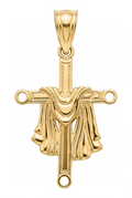 10K Gold Draped Cross Pendant - 1”