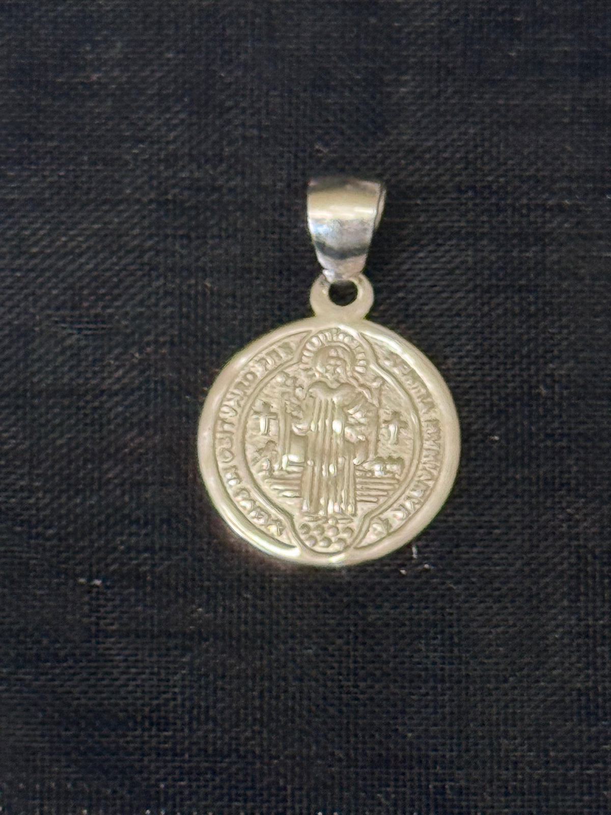 925 Sterling Silver Saint Benedict Medal Pendant – 0.8"