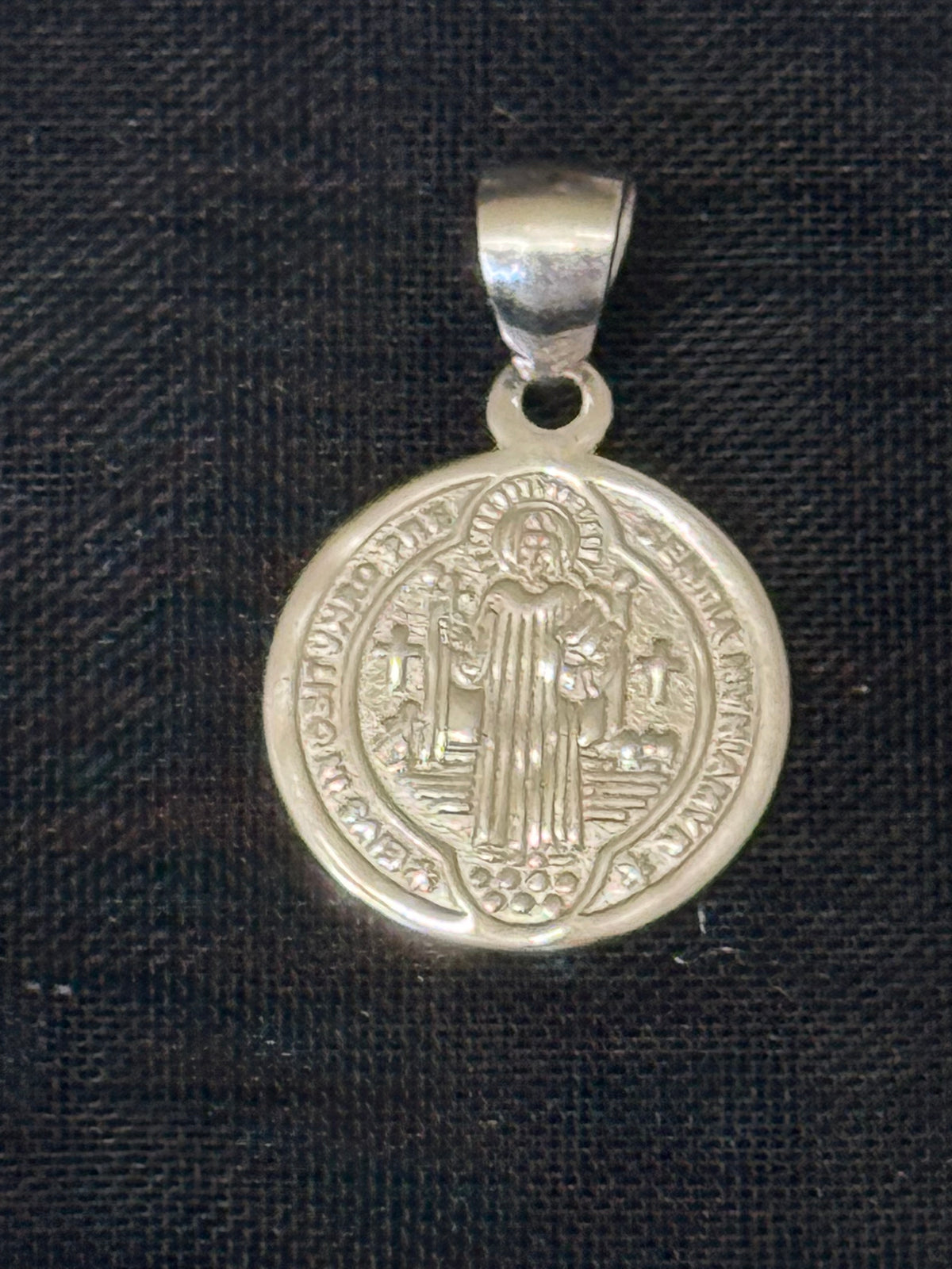925 Sterling Silver Saint Benedict Medal Pendant – 0.8"