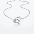 925 Sterling Silver Mother & Child Heart Necklace - 18"