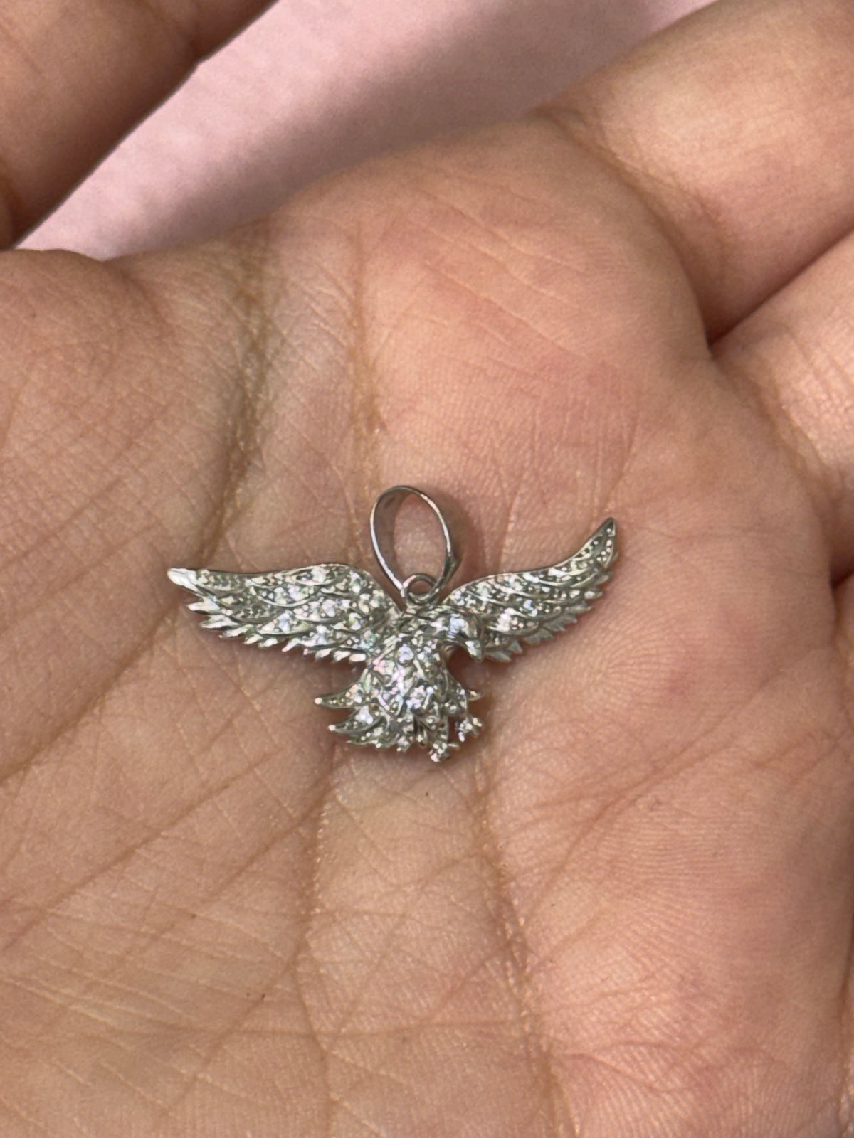 925 Sterling Silver Sparkling Eagle Pendant