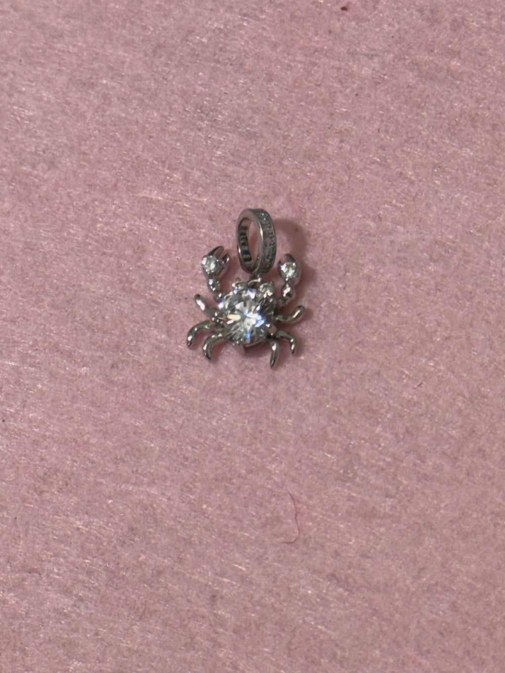 925 Sterling Silver Sparkling Crab Pendant