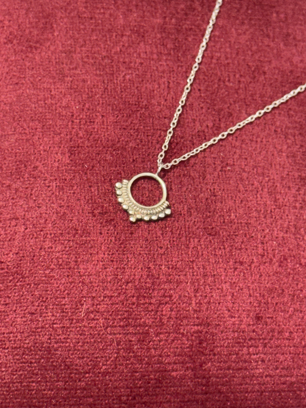 925 Sterling Silver Boho Beaded Circle Necklace – 18"