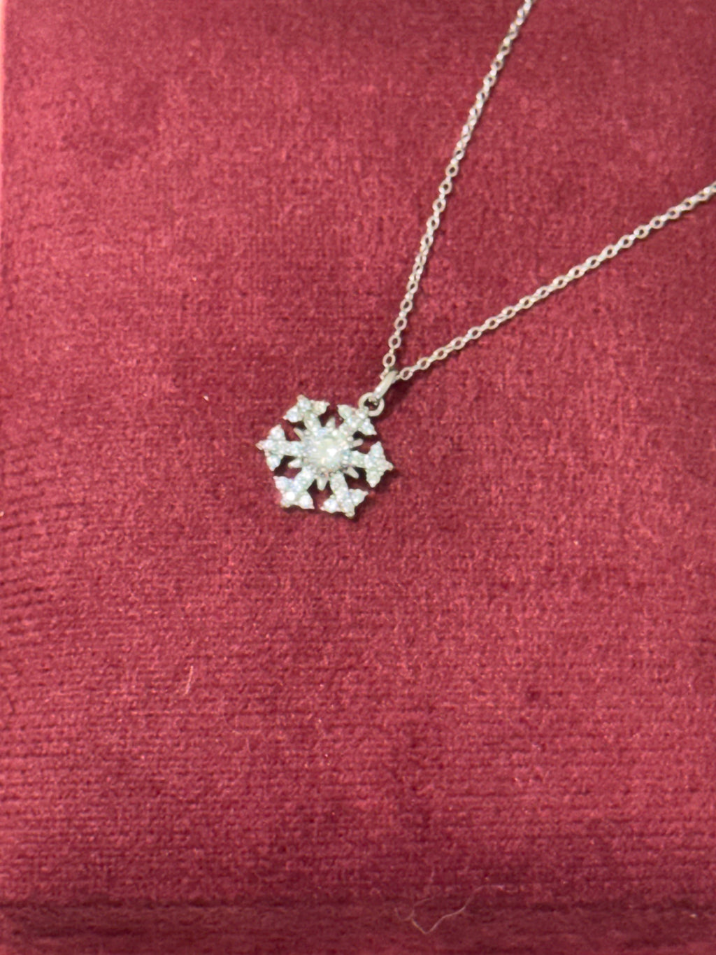 925 Sterling Silver Sparkling Snowflake Necklace – 18"